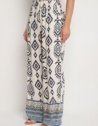 m&d fashion Compleu din viscoză Albastru Bluză și Pantaloni largi cu model Boho Jelkio