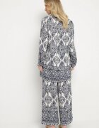 m&d fashion Compleu oversize bleumarin cu viscoză cu model etnic Pantaloni largi și Cămașă Nilamiella