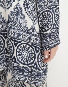 m&d fashion Compleu oversize bleumarin cu viscoză cu model etnic Pantaloni largi și Cămașă Nilamiella