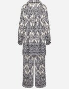 m&d fashion Compleu oversize bleumarin cu viscoză cu model etnic Pantaloni largi și Cămașă Nilamiella