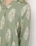 m&d fashion Compleu Verde Stil Boho Oversize Cămașă lungă și Pantaloni largi Meppina