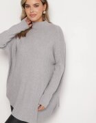 m&d fashion Maletă Gri deschis cu Vâscoză cu Croială Asimetrică și Mâneci tip liliac Reandriael