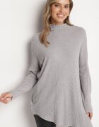 m&d fashion Maletă Gri deschis cu Vâscoză cu Croială Asimetrică și Mâneci tip liliac Reandriael