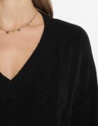 m&d fashion Pulover Negru Clasic cu decolteu în V cu mânecă lungă Eusebio