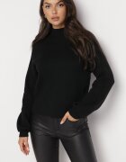 m&d fashion Pulover Negru Simplu cu Guler rulat Swenua