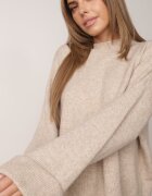 m&d fashion Pulover oversize cu adaos de lână cu guler înalt și manșete întoarse Jalowia Bej