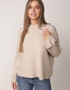 m&d fashion Pulover oversize cu adaos de lână cu guler înalt și manșete întoarse Jalowia Bej
