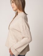 m&d fashion Pulover oversize cu adaos de lână cu guler înalt și manșete întoarse Jalowia Bej