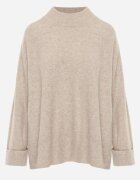 m&d fashion Pulover oversize cu adaos de lână cu guler înalt și manșete întoarse Jalowia Bej