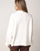 m&d fashion Pulover oversize cu adaos de lână cu guler înalt și manșete întoarse Jalowia Bej deschis
