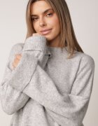 m&d fashion Pulover oversize cu adaos de lână cu guler înalt și manșete întoarse Jalowia Gri