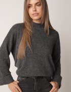 m&d fashion Pulover oversize cu adaos de lână cu guler înalt și manșete întoarse Jalowia Gri închis