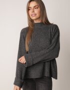 m&d fashion Pulover oversize cu adaos de lână cu guler înalt și manșete întoarse Jalowia Gri închis
