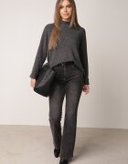 m&d fashion Pulover oversize cu adaos de lână cu guler înalt și manșete întoarse Jalowia Gri închis