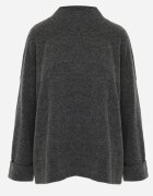 m&d fashion Pulover oversize cu adaos de lână cu guler înalt și manșete întoarse Jalowia Gri închis