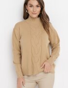 m&d fashion Pulover pe gât Bej Prisca