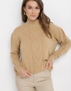 m&d fashion Pulover pe gât Bej Prisca