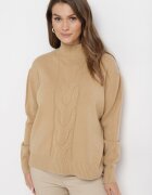 m&d fashion Pulover pe gât Bej Prisca