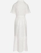 m&d fashion Rochie Albă din bumbac tip cămașă ajurată cu curea Fevaila