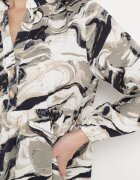 m&d fashion Rochie Albă Evazată cu Model Abstract Alusima