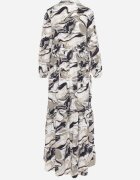 m&d fashion Rochie Albă Evazată cu Model Abstract Alusima