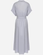 m&d fashion Rochie Albastră tip cămașă cu in viscoză și curea Lenaviel