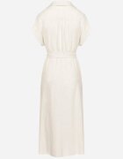 m&d fashion Rochie bej deschis din bumbac cu croială cămașă cu curea legată Elanitiela