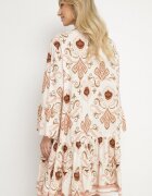 m&d fashion Rochie Bej deschis din viscoză cu croială evazată și model ornamental Paisley