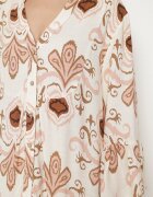 m&d fashion Rochie Bej deschis din viscoză cu croială evazată și model ornamental Paisley