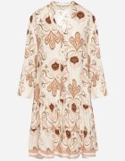 m&d fashion Rochie Bej deschis din viscoză cu croială evazată și model ornamental Paisley