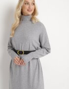 m&d fashion Rochie Cutie Gri cu Guler Înalt și Mânecă Lungă Blinne