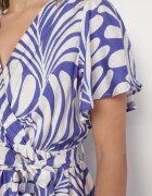 m&d fashion Rochie din viscoză albastră cu croială petrecută cu imprimeu floral Cinea