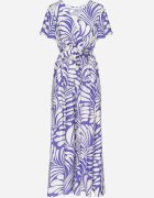 m&d fashion Rochie din viscoză albastră cu croială petrecută cu imprimeu floral Cinea