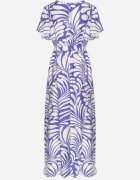 m&d fashion Rochie din viscoză albastră cu croială petrecută cu imprimeu floral Cinea