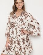 m&d fashion Rochie Maro din viscoză cu model geometric Filavara