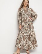 m&d fashion Rochie Maro din Viscoză Evazată cu Decolteu în V Atelida