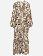 m&d fashion Rochie Maro din Viscoză Evazată cu Decolteu în V Atelida