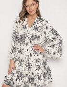 m&d fashion Rochie Neagră din Viscoză cu Model Geometric Filavara