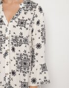 m&d fashion Rochie Neagră din Viscoză cu Model Geometric Filavara