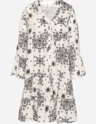 m&d fashion Rochie Neagră din Viscoză cu Model Geometric Filavara