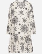 m&d fashion Rochie Neagră din Viscoză cu Model Geometric Filavara