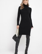 m&d fashion Rochie Neagră Midi cu Guler înalt în stil pulover Abdone