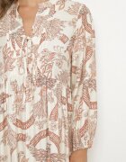 m&d fashion Rochie Portocalie din Viscoză cu croi Cloș cu Legătură cu Imprimeu Floral Korivona
