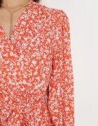 m&d fashion Rochie portocalie Maxi din viscoză cu curea legată Maridia