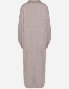 m&d fashion Rochie pulover bej croi drept din viscoză cu mâneci largi și guler Rinfera