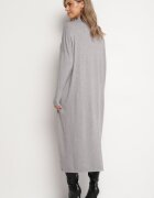 m&d fashion Rochie Pulover Gri deschis cu Guler înalt și Vâscoză cu Croi tip cutie Alirinna