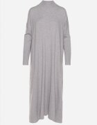 m&d fashion Rochie Pulover Gri deschis cu Guler înalt și Vâscoză cu Croi tip cutie Alirinna