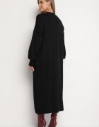m&d fashion Rochie Pulover Neagră cu Guler semi-înalt și Viscoză cu Croială boxy Salithra