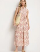 m&d fashion Rochie Roz din Viscoză Fără Mâneci cu cordon Filimea