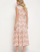 m&d fashion Rochie Roz din Viscoză Fără Mâneci cu cordon Filimea